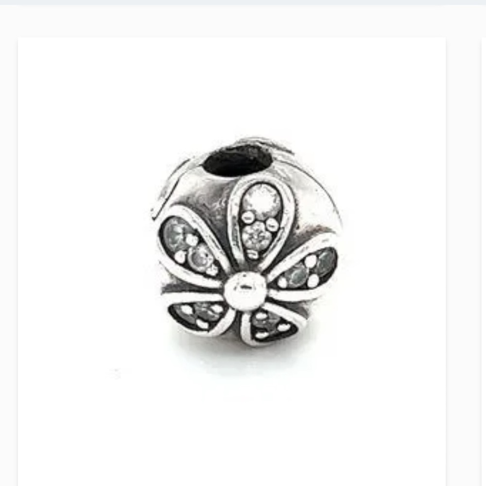 Pandora CZ Flower Clip Charm